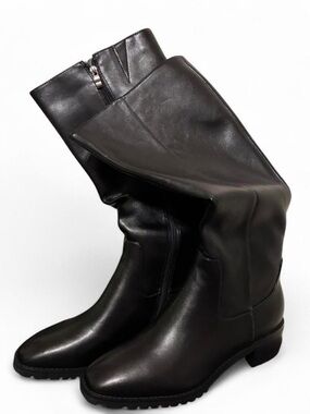 Classic Black Mid-Calf Heeled Boots